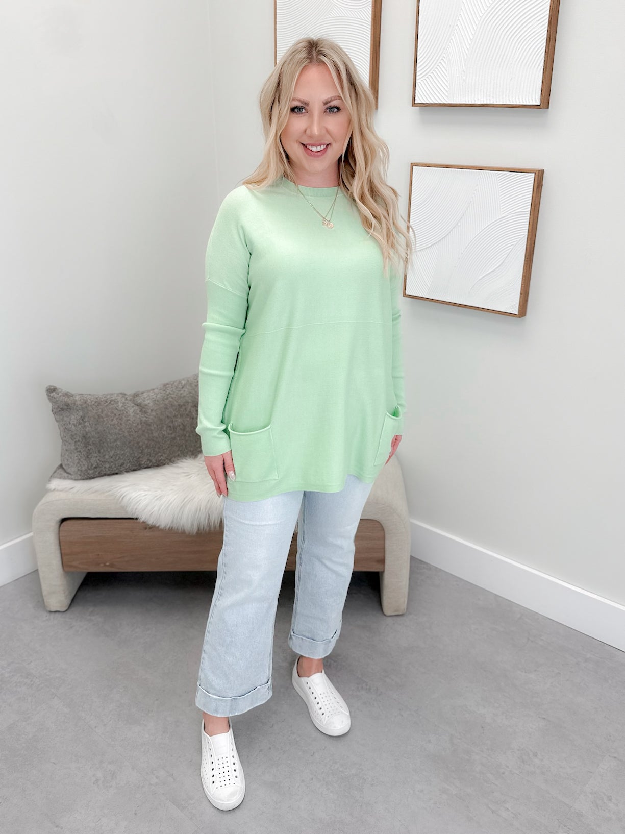 229 Pocket Sweater in Melon by Twenty Nine The Label