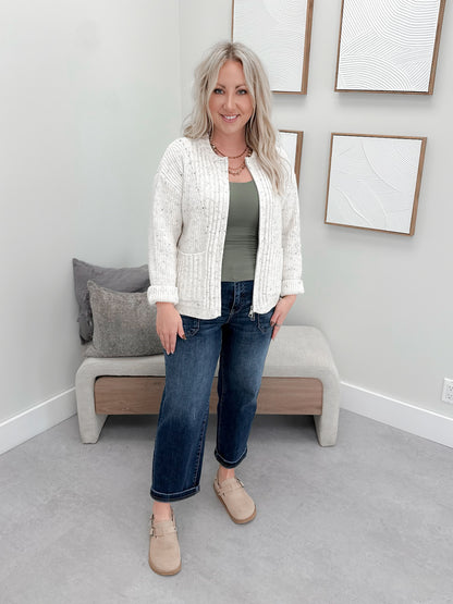 Wynn Cardigan in Flecked Ivory