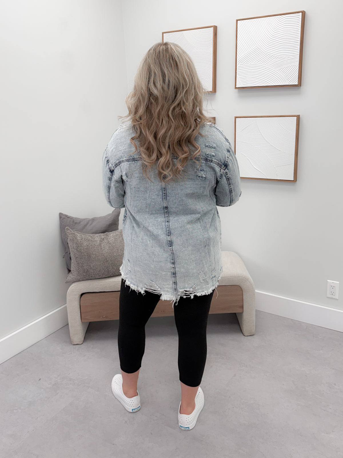 Spader Shacket in Acid Wash by Risen