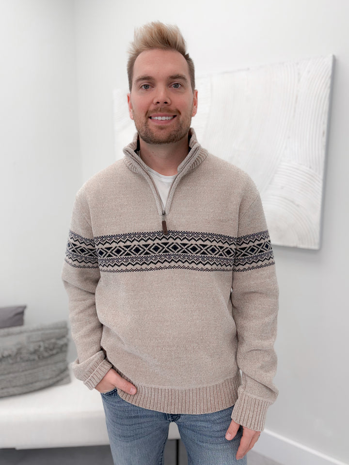 Ridge Men's Sweater in Stone