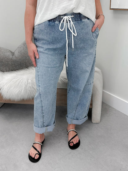 Riot Slouchy Cropped Barrel Jeans by RIsen