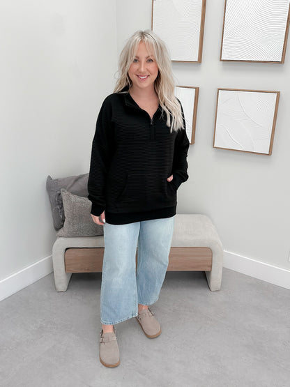 Tatum Quarter Zip in Black