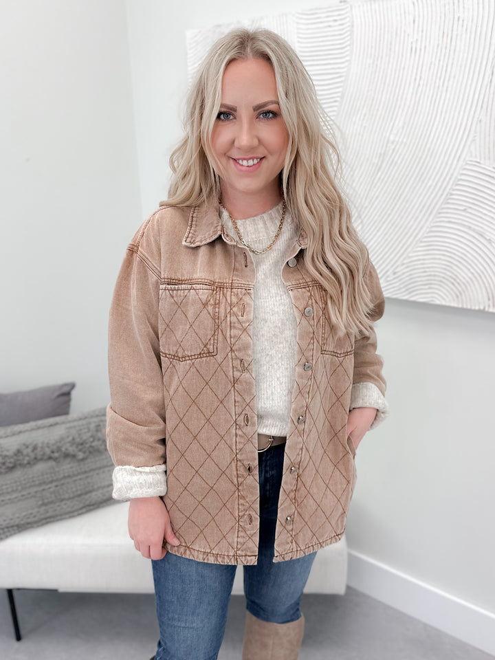 Sandy's Quilted Jacket in Camel