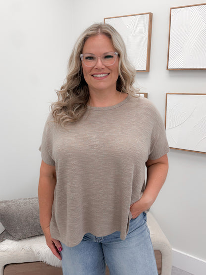 Summer Knit Tee in Mocha
