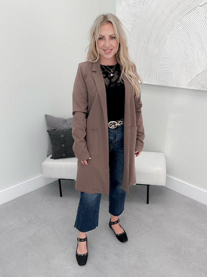 Mina Blazer Coat in Mocha