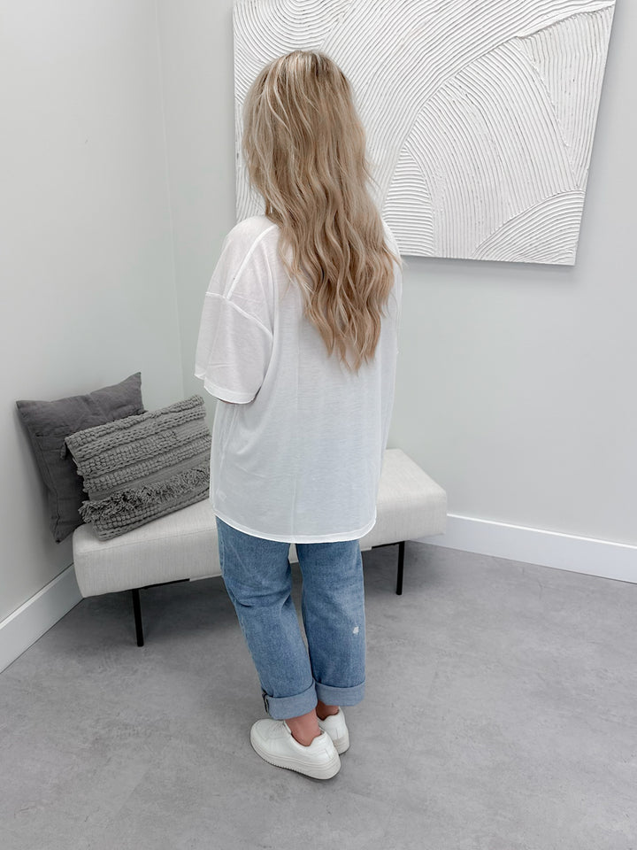 Katrina Pocket Tee in Coconut