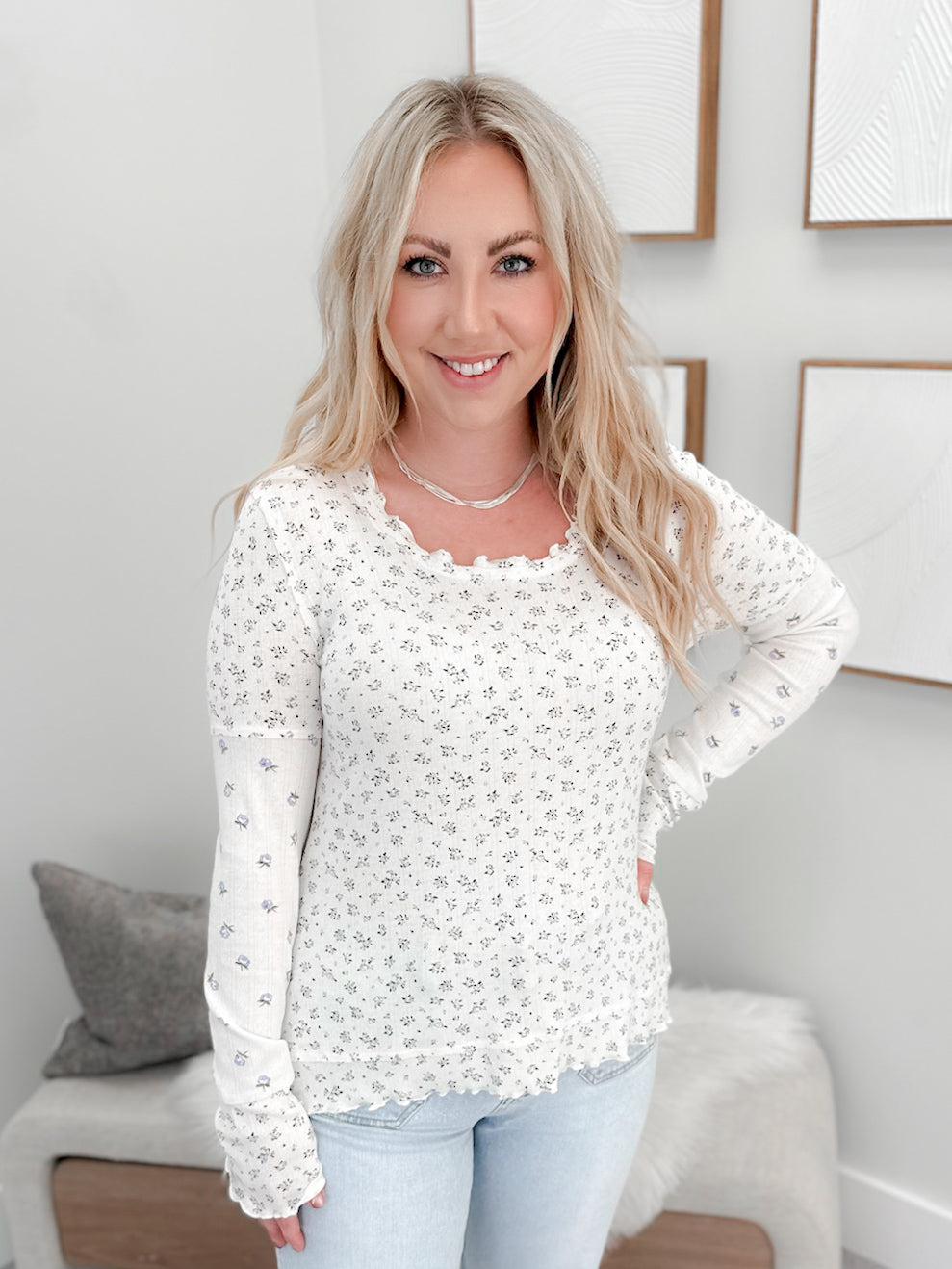 Neera Long Sleeve in Blue Floral