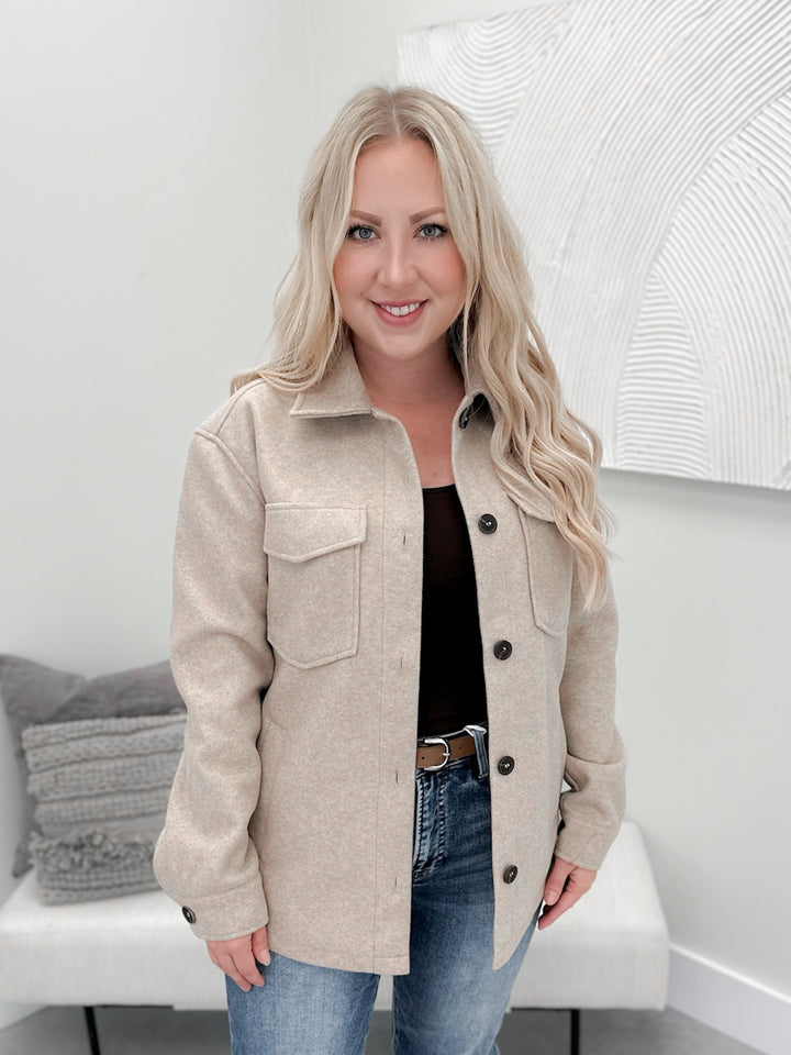Autumn Shacket in Oat