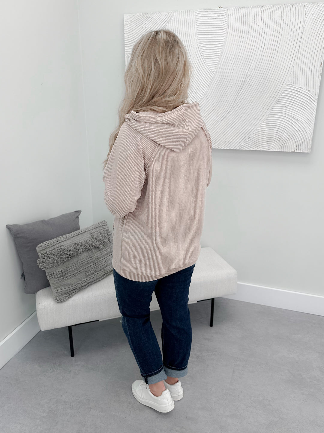 Esti Hoodie in Oat Ripple