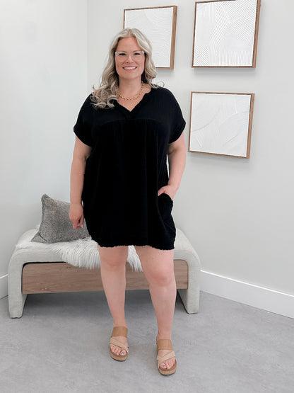 Belize Gauze Dress in Black