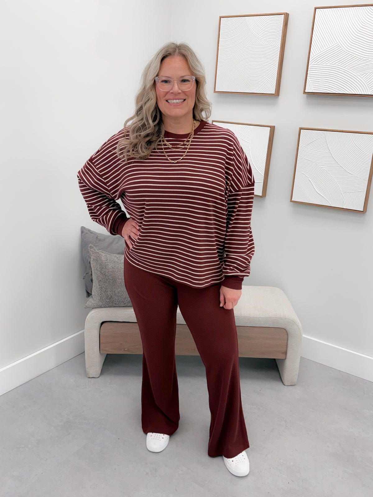 Tessa Lounge Pants in Burgundy