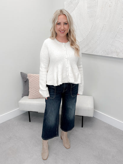 Soulmate Peplum Sweater in Cream