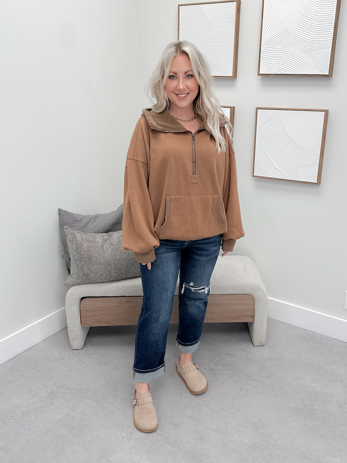 Channing Hoodie in Camel