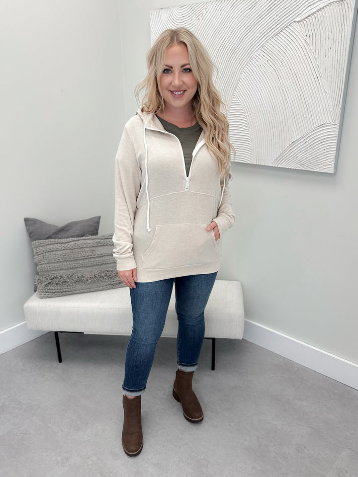 Jovie Half Zip in Oat