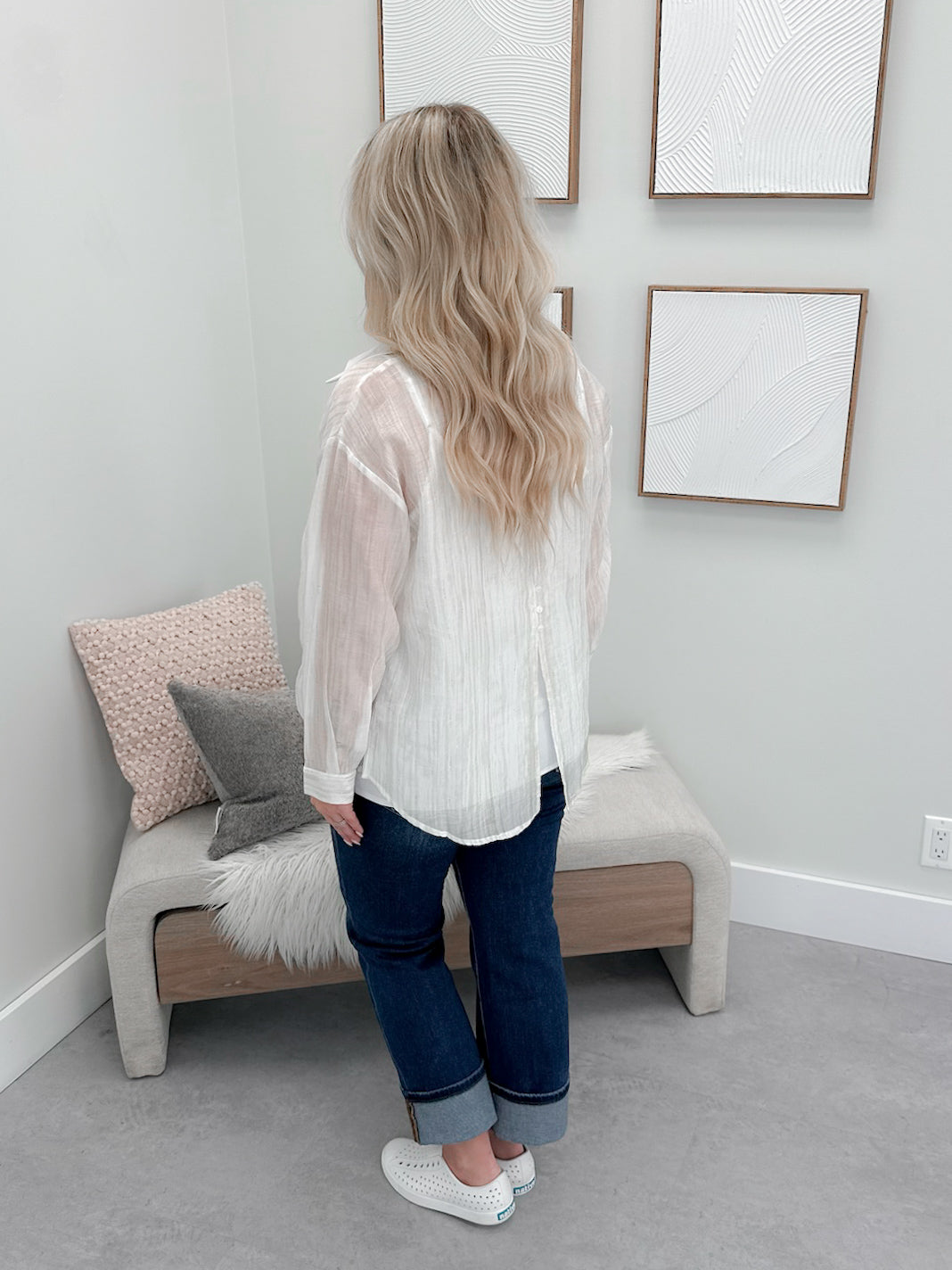 Pree Button Up Blouse in Taupe