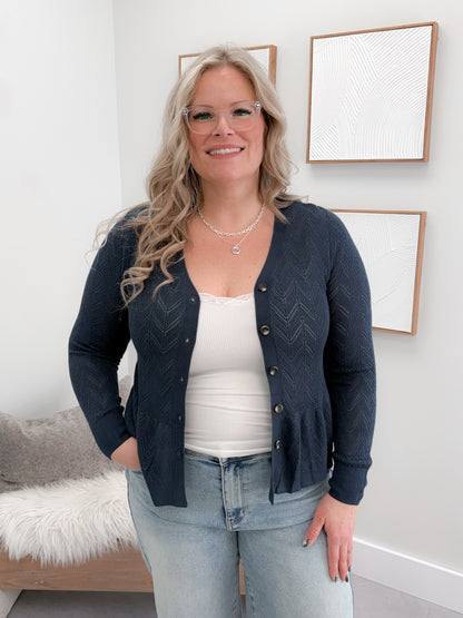Maren Cardigan in Deep Sea