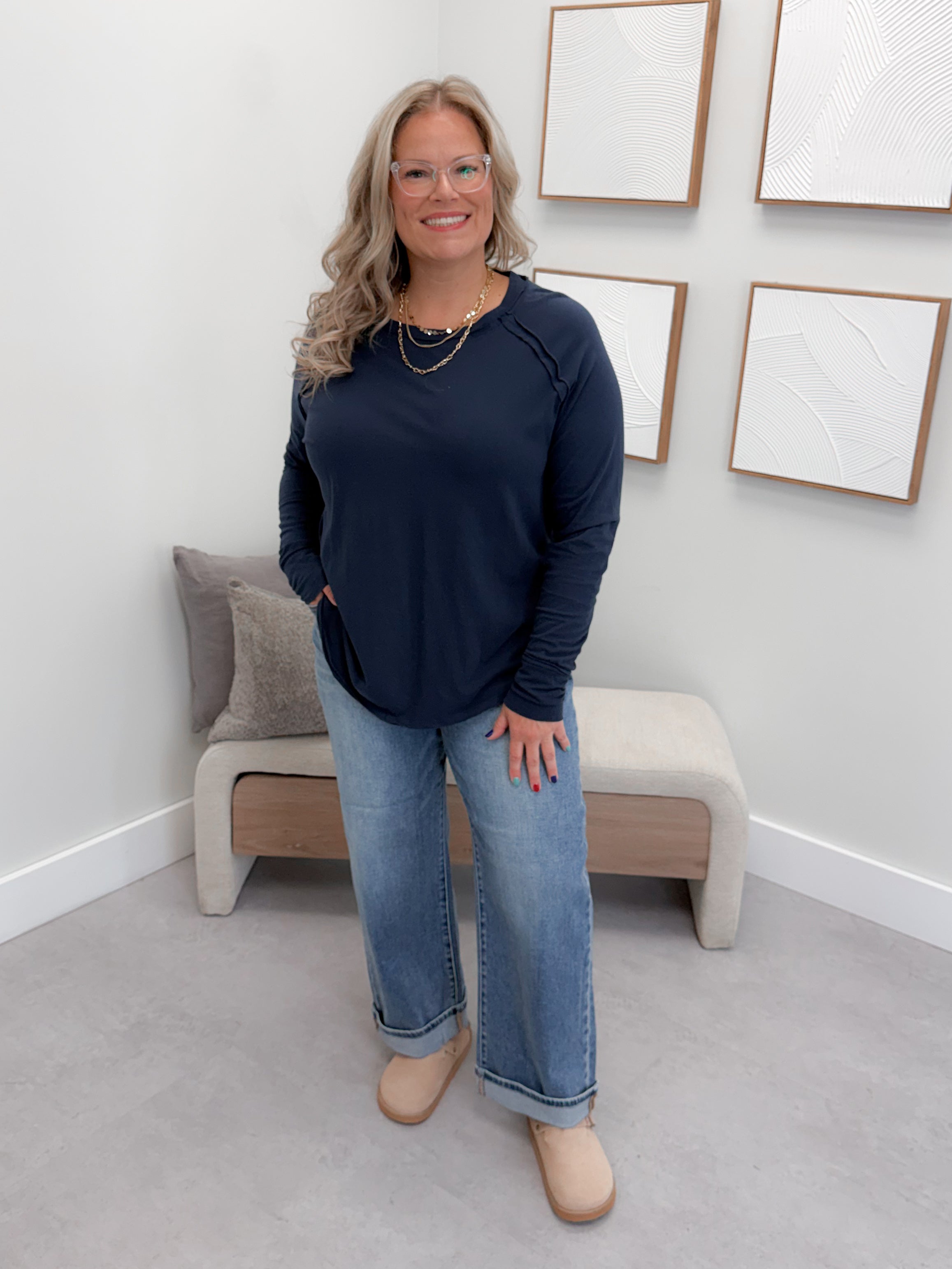 Harlyn Long Sleeve in Navy