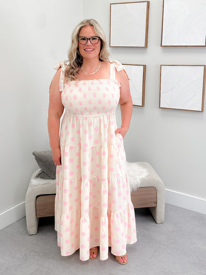 Palmer Polka Dot Dress in Pink