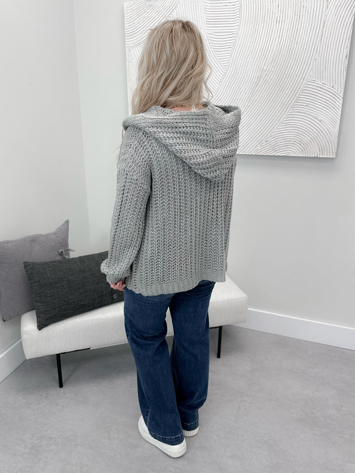 Moonstruck Button Up Cardi in Grey