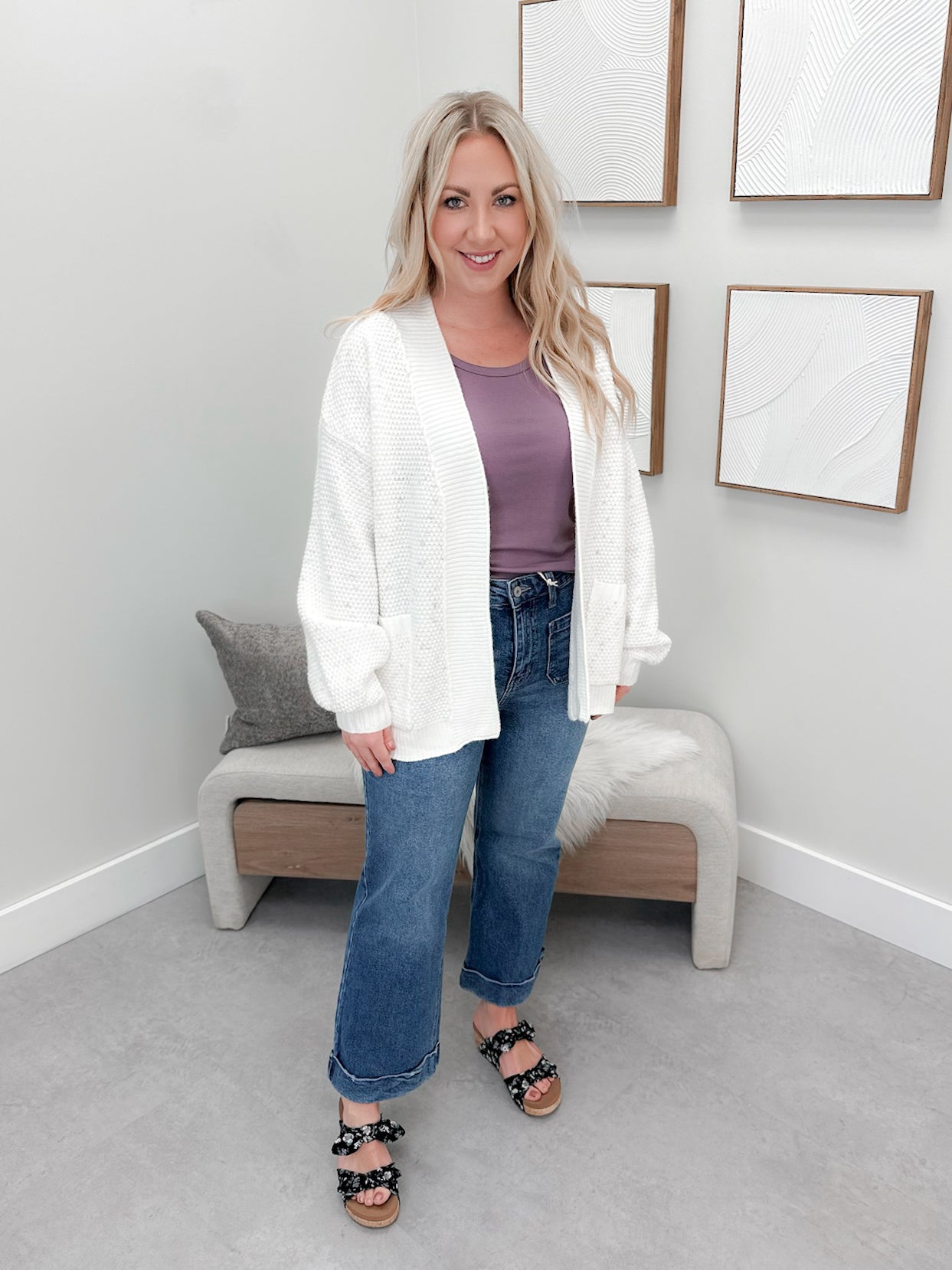 Abigail Cardigan in Cloud