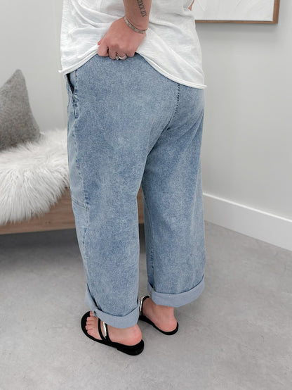 Riot Slouchy Cropped Barrel Jeans by RIsen