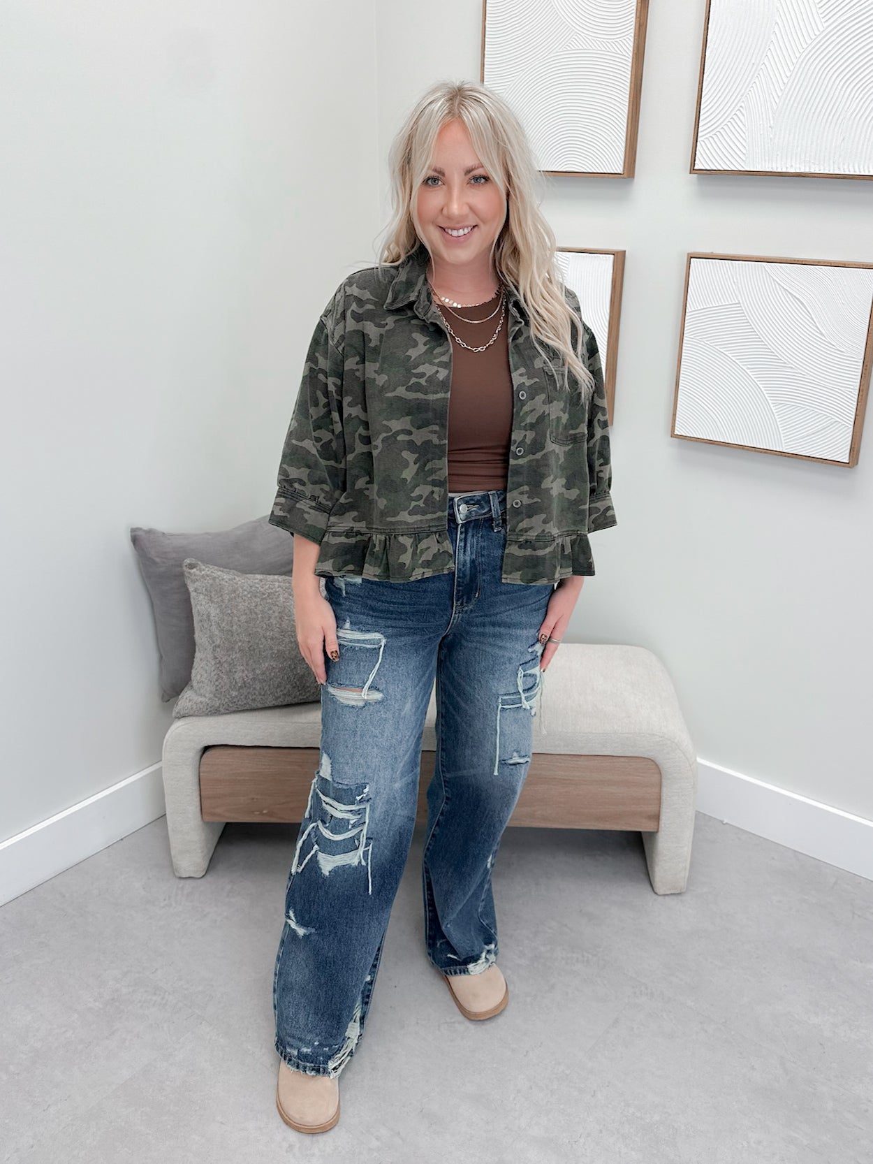 Jane Camo Jean Jacket
