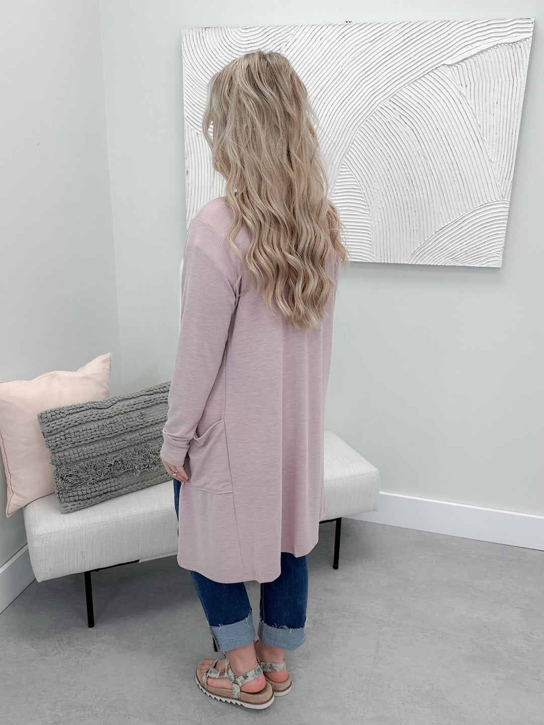 Kira Cardigan in Dusty Mauve