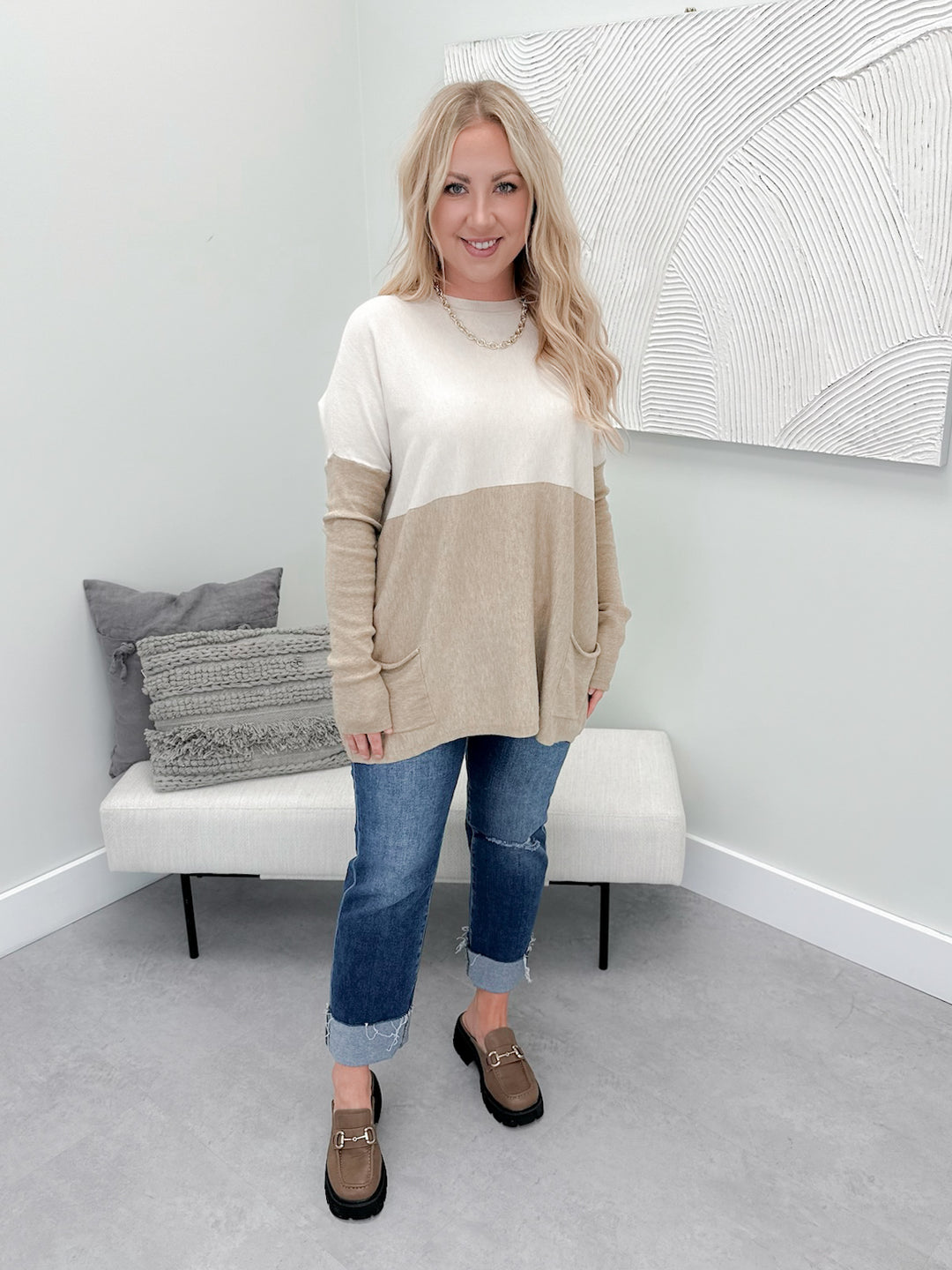 229 Pocket Sweater in Oat Mix by Twenty Nine The Label