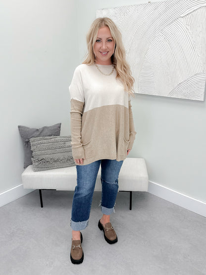 229 Pocket Sweater in Oat Mix by Twenty Nine The Label