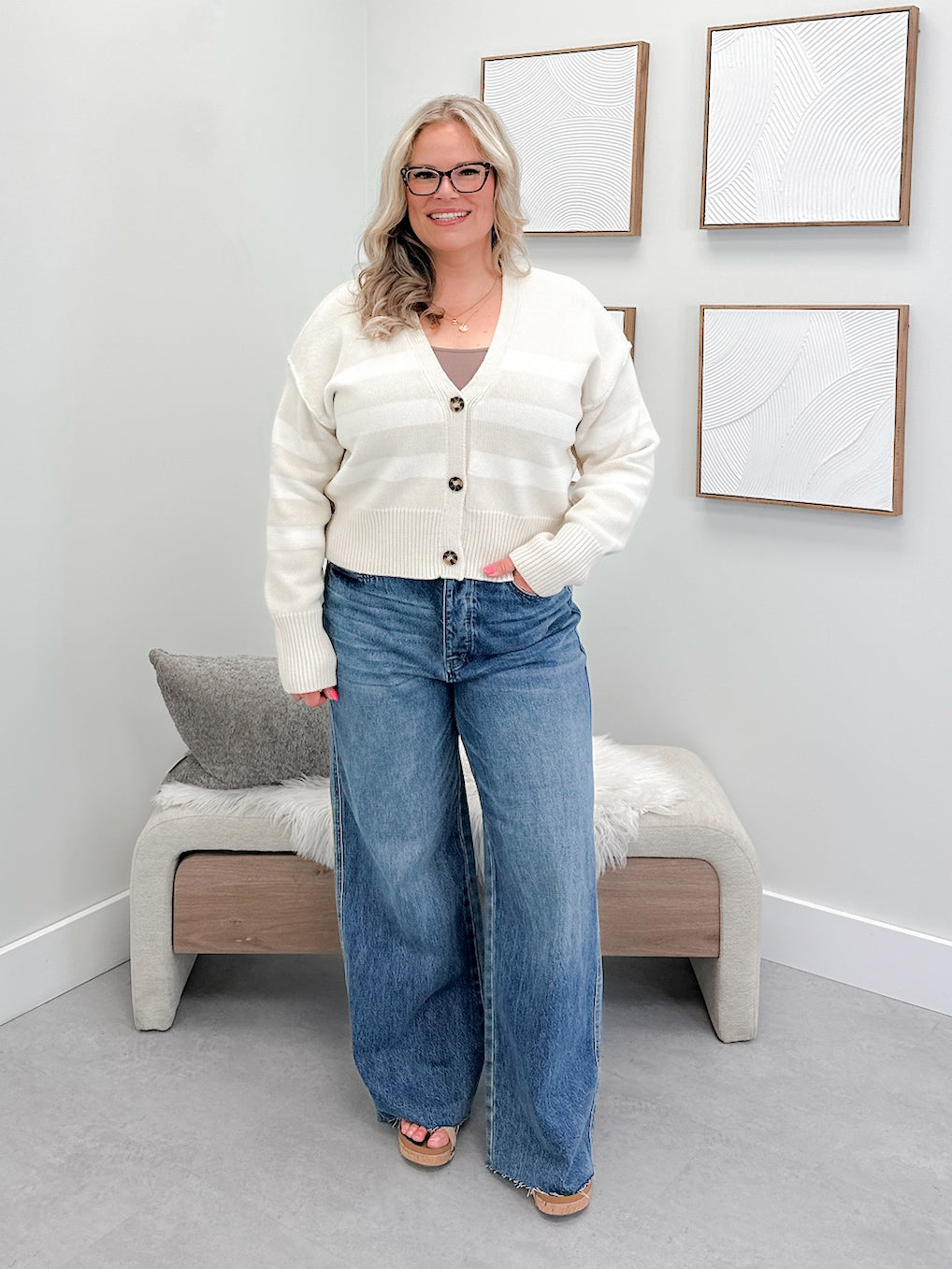 Gwen Cardigan in Sand