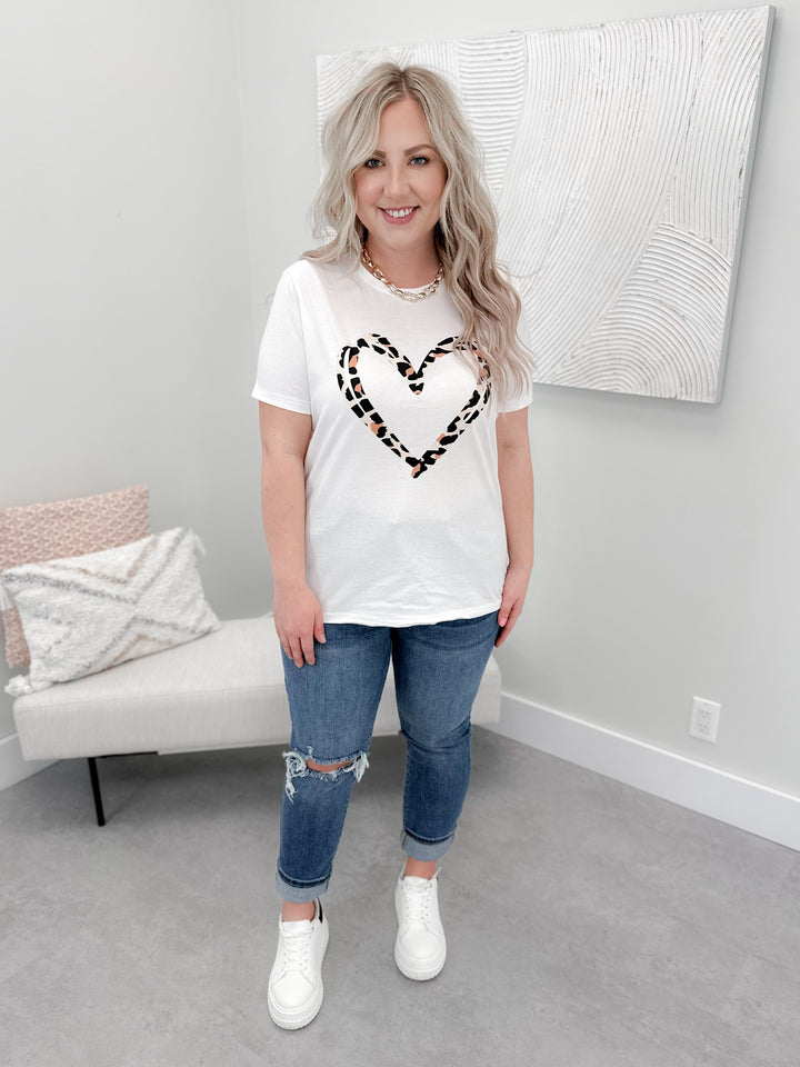 Crazy in Love Tee in White by Ash + Antler