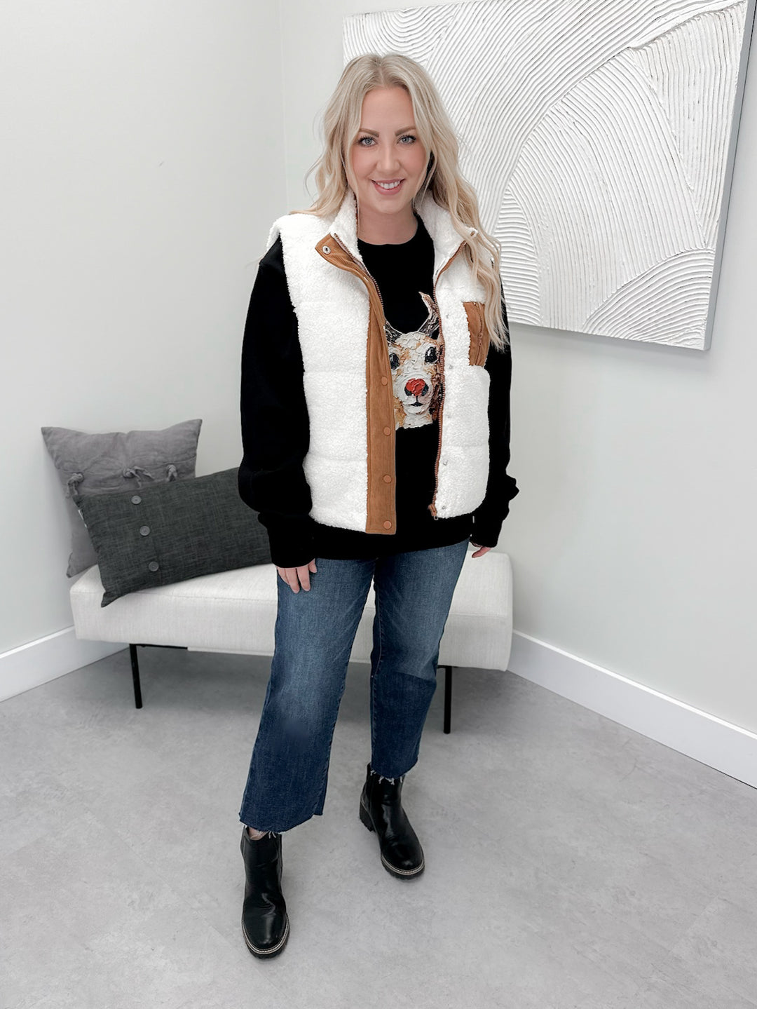 Revelstoke Teddy Vest in Ivory