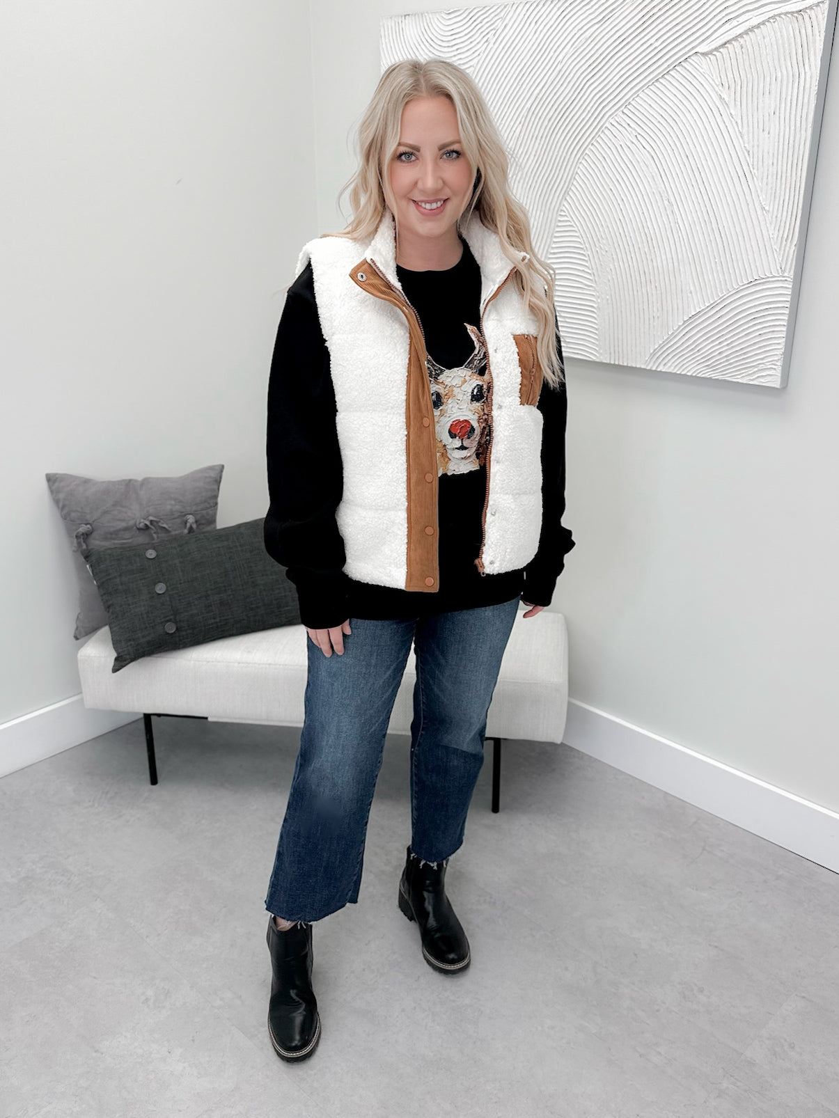 Revelstoke Teddy Vest in Ivory