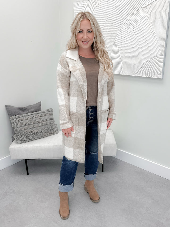 Winnie Coatigan in Beige Checker