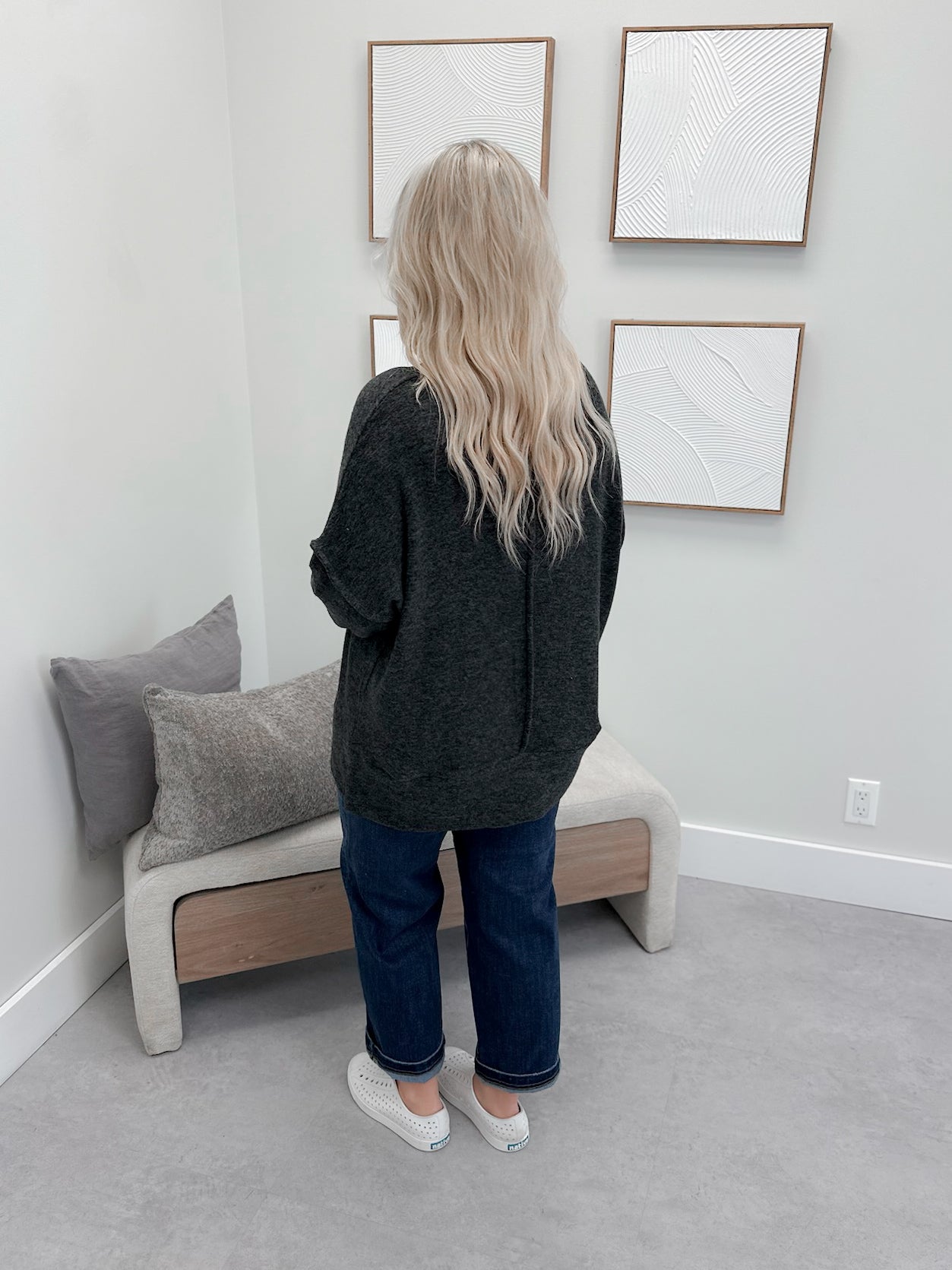 Denton Brushed Pullover in Charcoal