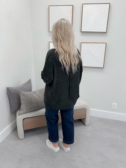 Denton Brushed Pullover in Charcoal