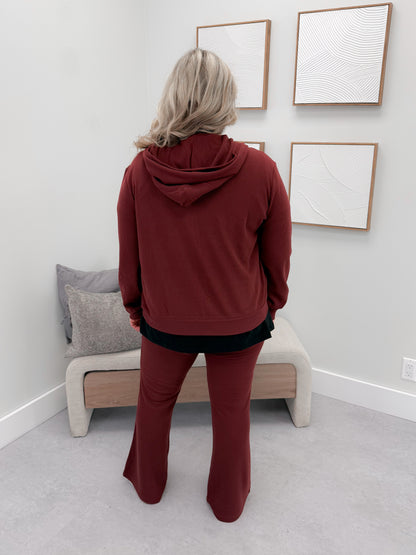 Jaynie Zip Hoodie in Burgundy