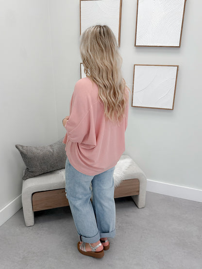 Taz Waffle Tee in Rose