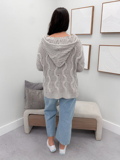 Jace Hooded Sweater in Grey MIst