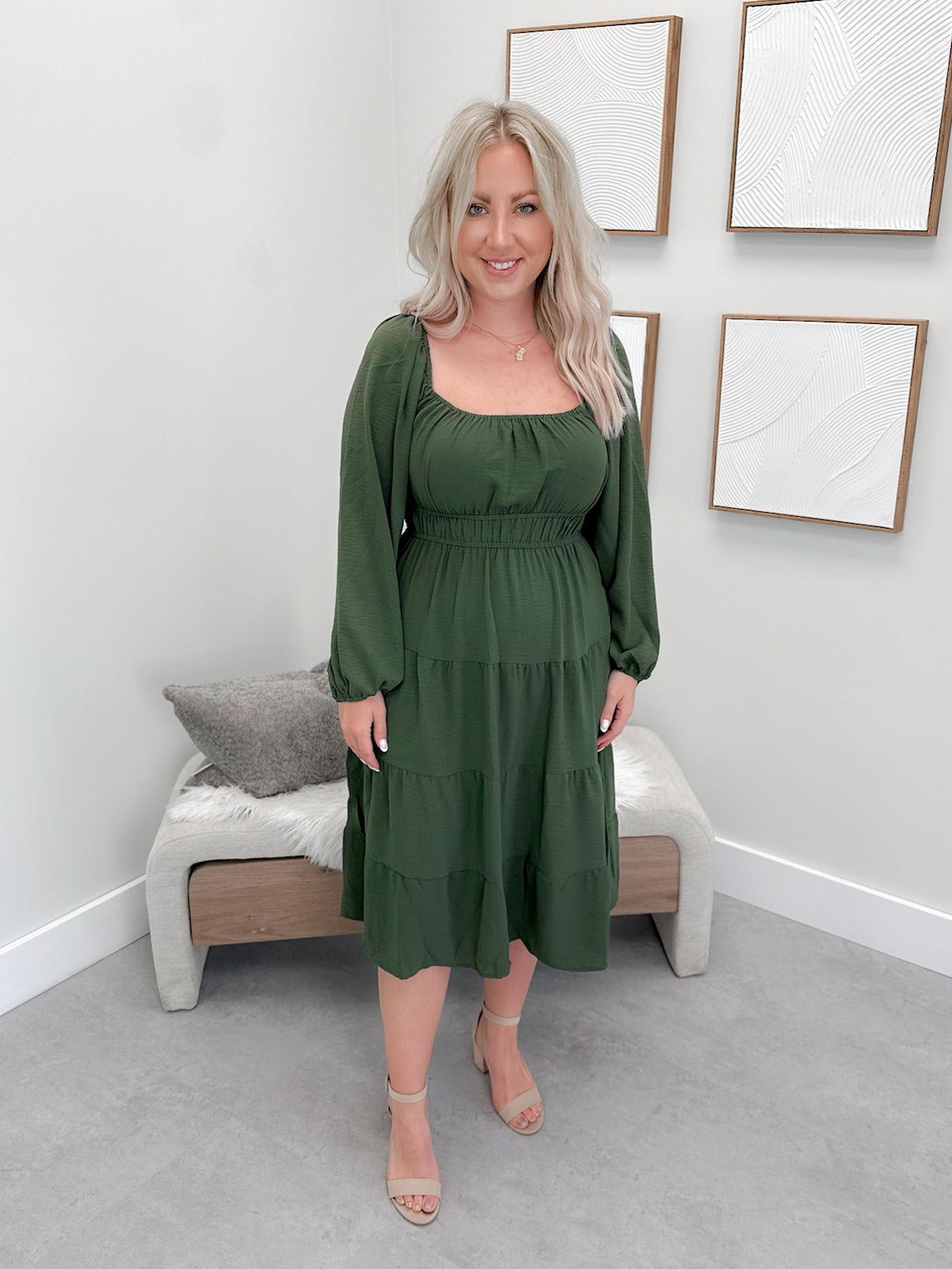 Elda Dress in Olive