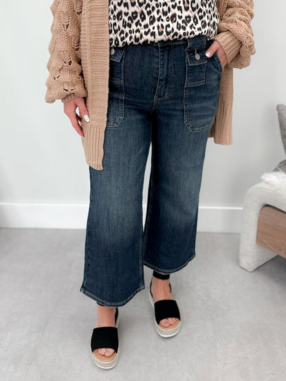 Journey Wide Leg Crop Utility Jeans by Judy Blue
