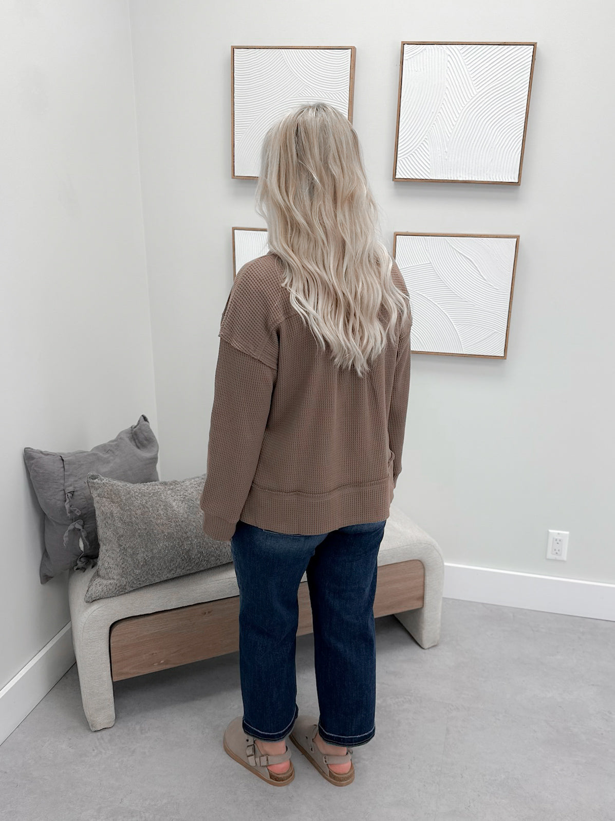 Thea Waffle Shacket in Cocoa