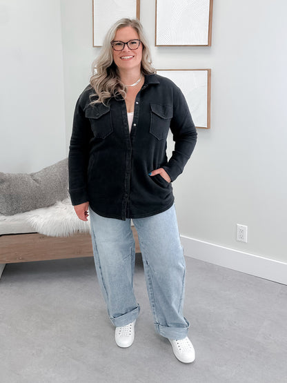 Daybreak Shacket in Black