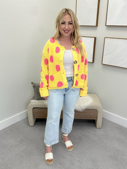 Razzle Cardigan in Lemon