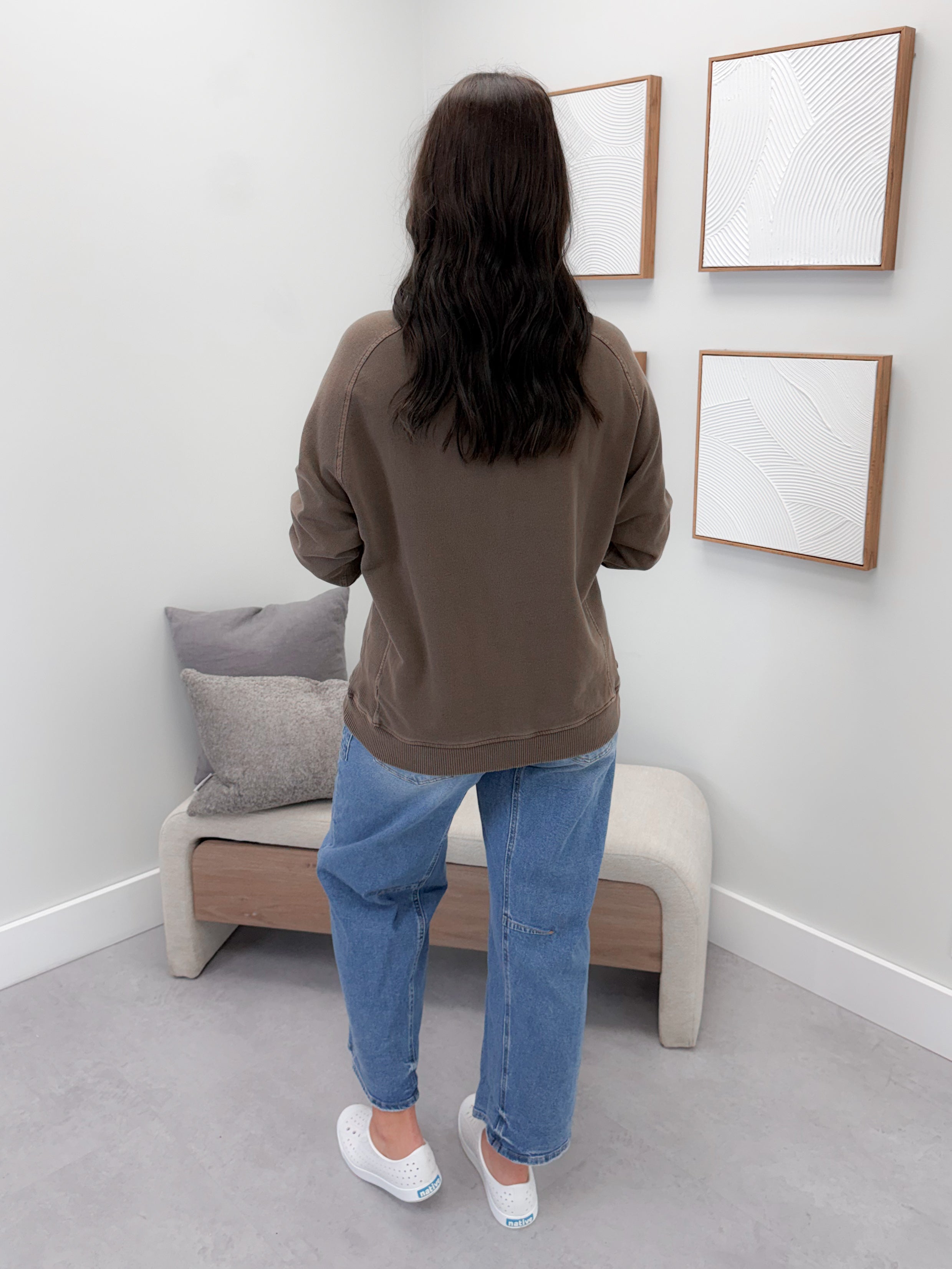 Keep It Simple Pullover in Brown