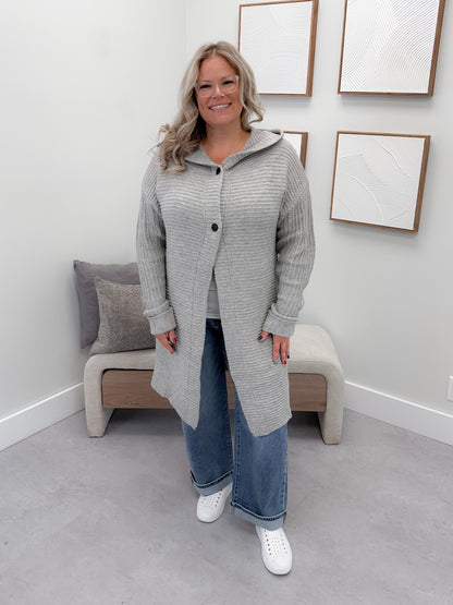 Lillian Long Cardigan in Grey