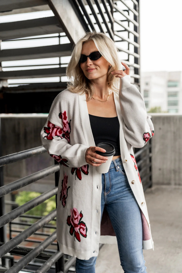 Pretty in Petals Oversized Cardigan by Ampersand Avenue