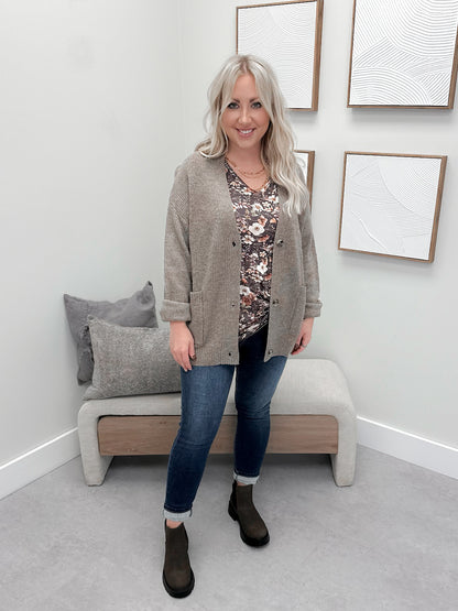 Codi Cardigan in Taupe