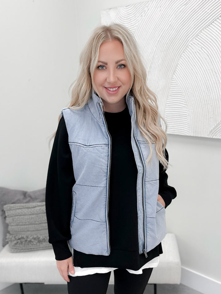 Odette Vest in Denim