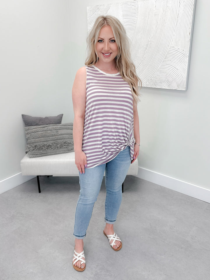 Helen Tank in Striped Lavender